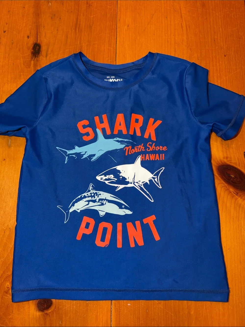 Rash guard SWIM TOP shark point great white Oshkosh B’Gosh 3T